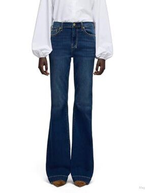 Mid Rise Flare Jeans Long Inseam 36"